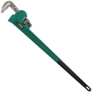 VEVOR Heavy-Duty Straight Pipe Wrench 48", Pipe Wrench High Hardness and Wear-resistance,Adjustable Plumbing Pipe Wrench 4.3" Jaw Capacity,Straight Handle Plumbers Tool