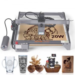 VEVOR Laser Engraver, 20W Output Laser Engraving Machine, 15.7" x 15.7" Large Working Area, 10000mm/min Movement Speed, Compressed Spot with Eye Protection, Laser Cutter for Wood, Metal, Acrylic