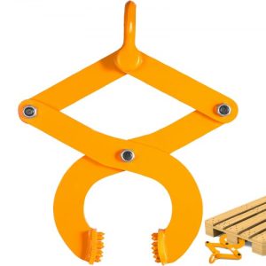 VEVOR Pallet Puller, 1T Steel Single Scissor Yellow Clamp with 2205 LBS Load Capacity Grabber, 4.3 Inch Jaw Opening and 0.5 Inch Jaw Height, Hook Pulling Hoisting Tool for Forklift Chain