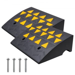 VEVOR Rubber Curb Ramp 2 Pack, 6" Rise Height Heavy-Duty 33069 lbs/15 T Capacity Threshold Ramps, Driveway Ramps with Stable Grid Structure for Cars, Wheelchairs, Bikes, Motorcycles