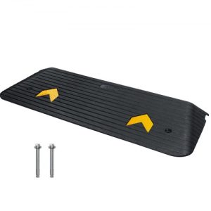 VEVOR Rubber Threshold Ramp, 2" Rise Threshold Ramp Doorway, Recycled Rubber Power Threshold Ramp Rated 33069 lbs Load Capacity, Non-Slip Surface Rubber Solid Threshold Ramp for Wheelchair and Scooter