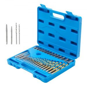 VEVOR Screw Extractor with Drill Bit Set, 35-Piece Bolt Extractor Kit, 19 PCS Bolt Extractors and 16 PCS Reverse HSS Drill Bits, with Storage Case, for Removing Damaged Bolts, Screws, and Nuts