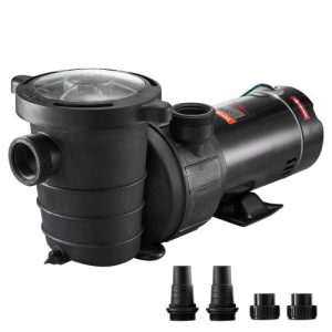 VEVOR Swimming Pool Pump 1.5HP 115V 1100W, Single Speed Pumps for Above Ground, Powerful Self Primming Pool Pumps w/ Strainer Filter Basket, 5280 GPH Max. Flow, Certification of ETL for Security