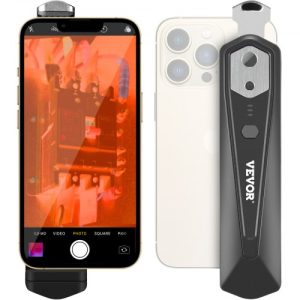 VEVOR Thermal Imaging Camera for Android & IOS, 256 x 192 IR Resolution Wireless Infrared Thermal Imager with WiFi & Visual Camera, 25Hz Refresh Rate Thermal Camera for Smartphone, -4°F-1022°F, IP54