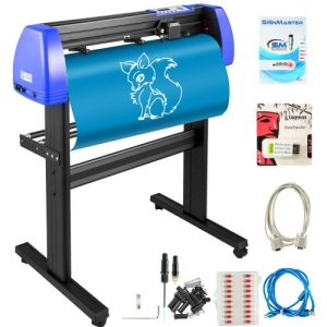 VEVOR Vinyl Cutter 34 Inch Vinyl Cutter Machine with 20 Blades Maximum Paper Feed 870mm Vinyl Plotter Cutter Machine with Sturdy Floor Stand Adjustable Force and Speed for Sign Making PC ONLY