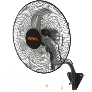 VEVOR Wall Mount Fan, 18 Inch, 3-speed High Velocity Max. 4000 CFM Oscillating Industrial Wall Fan, Commercial or Residential for Warehouse, Greenhouse, Workshop, Patio, Basement, Black, ETL Listed