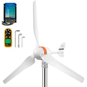 VEVOR Wind Turbine Generator, 12V/AC Wind Turbine Kit, 400W Wind Power Generator w/Wind & Solar Controller 3 Blades Auto Adjust Windward Direction Suitable for Terrace, Marine, Motorhome, Chalet, Boat