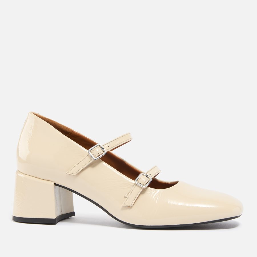 Vagabond Women's Adison Patent Leather Heeled Mary Jane Shoes - Cream - UK 3
