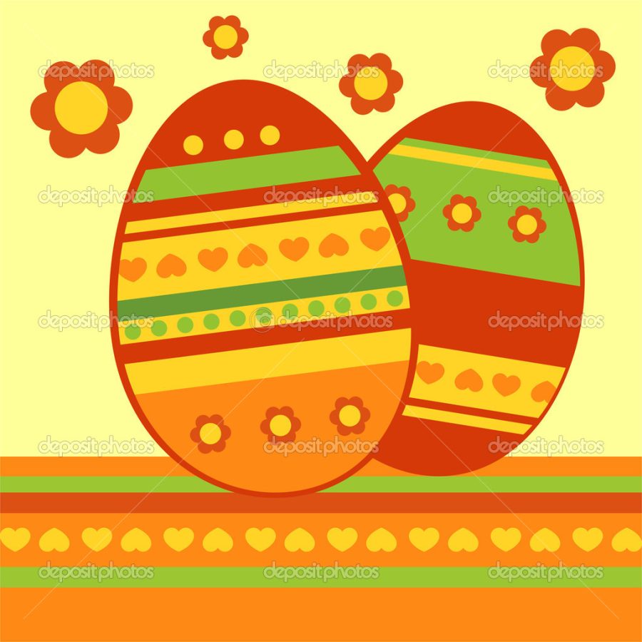 Vector background with easter eggs.