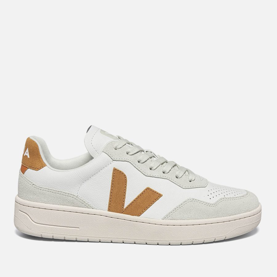 Veja Women's V-90 Bastille Leather and Suede Trainers - UK 2