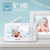 Video Baby Monitor, 1080P 5" HD Display Baby Monitor with Camera and Audio, Nigh