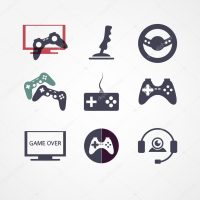 Video games icon set