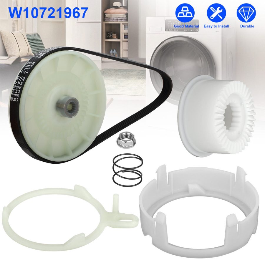 W10721967 Washer Pulley Clutch Kit & W10006384 Washing Drive Belt for Whirlpool