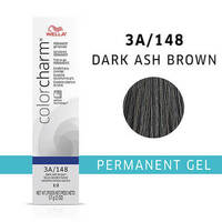 Wella Color Charm Permanent Gel Hair Colour - Dark Ash Brown,2 Hair Colours,6%/20 Volume Developer (3.6oz)