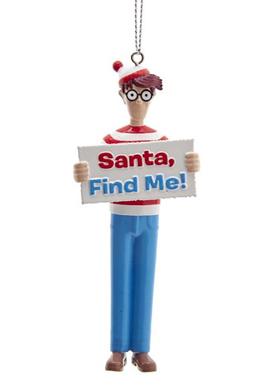 Where's Waldo Blow Molded Santa, Find Me Ornament