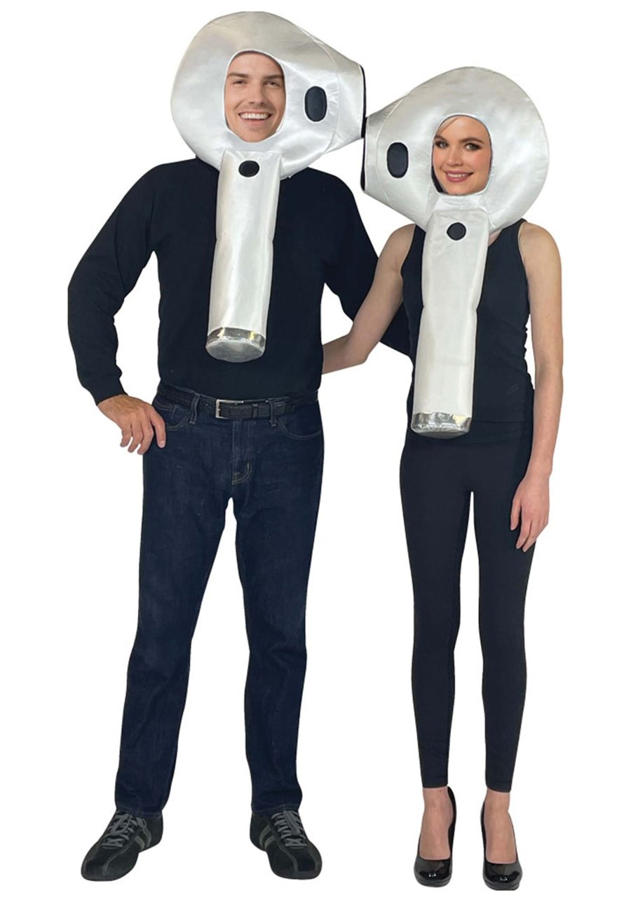 White/Silver Ear Buds Couple Costume