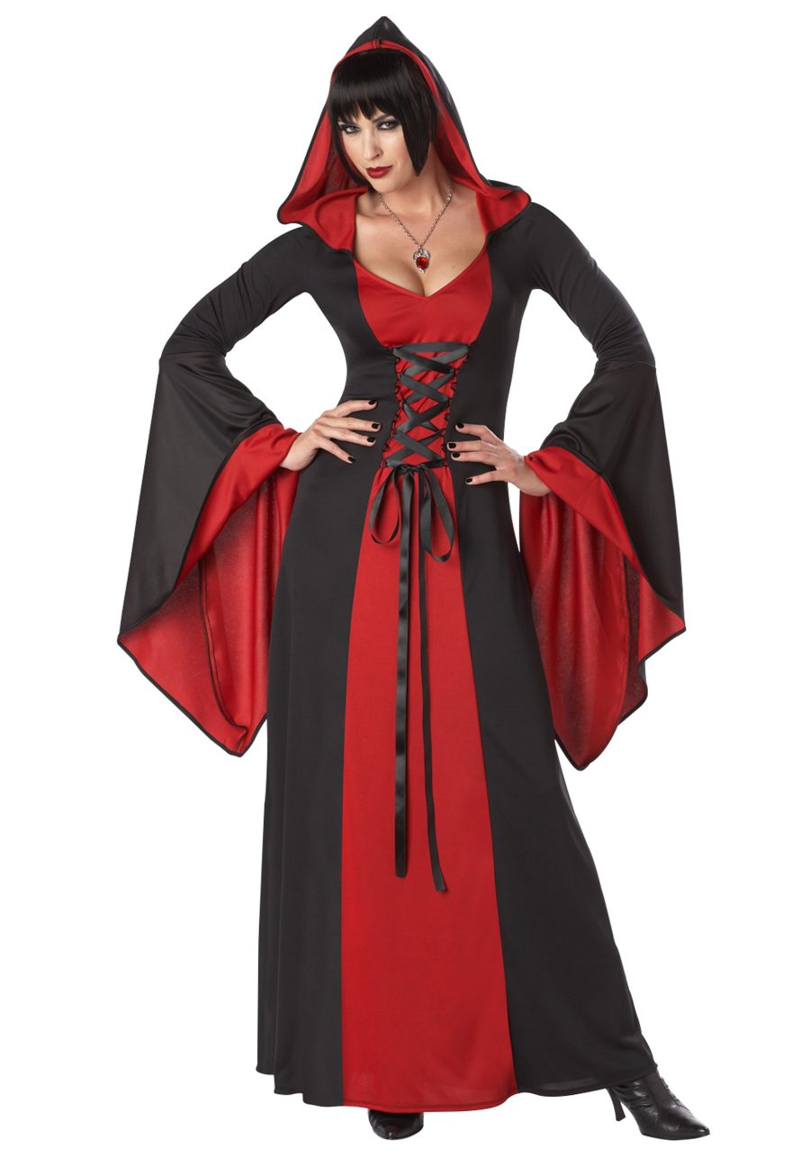 Women's Deluxe Hooded Vampire Robe Costume