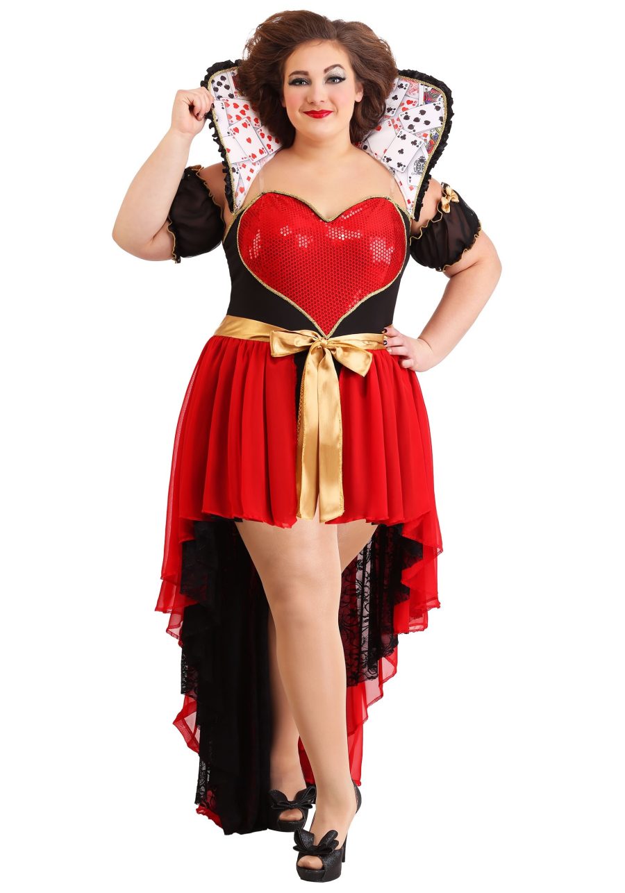 Women's Plus Size Sparkling Queen of Hearts Costume