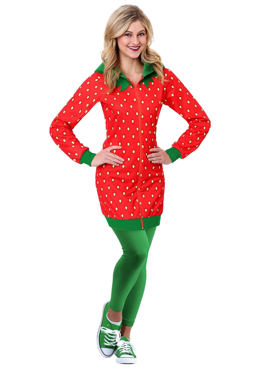 Women's Strawberry Hoodie Costume Dress