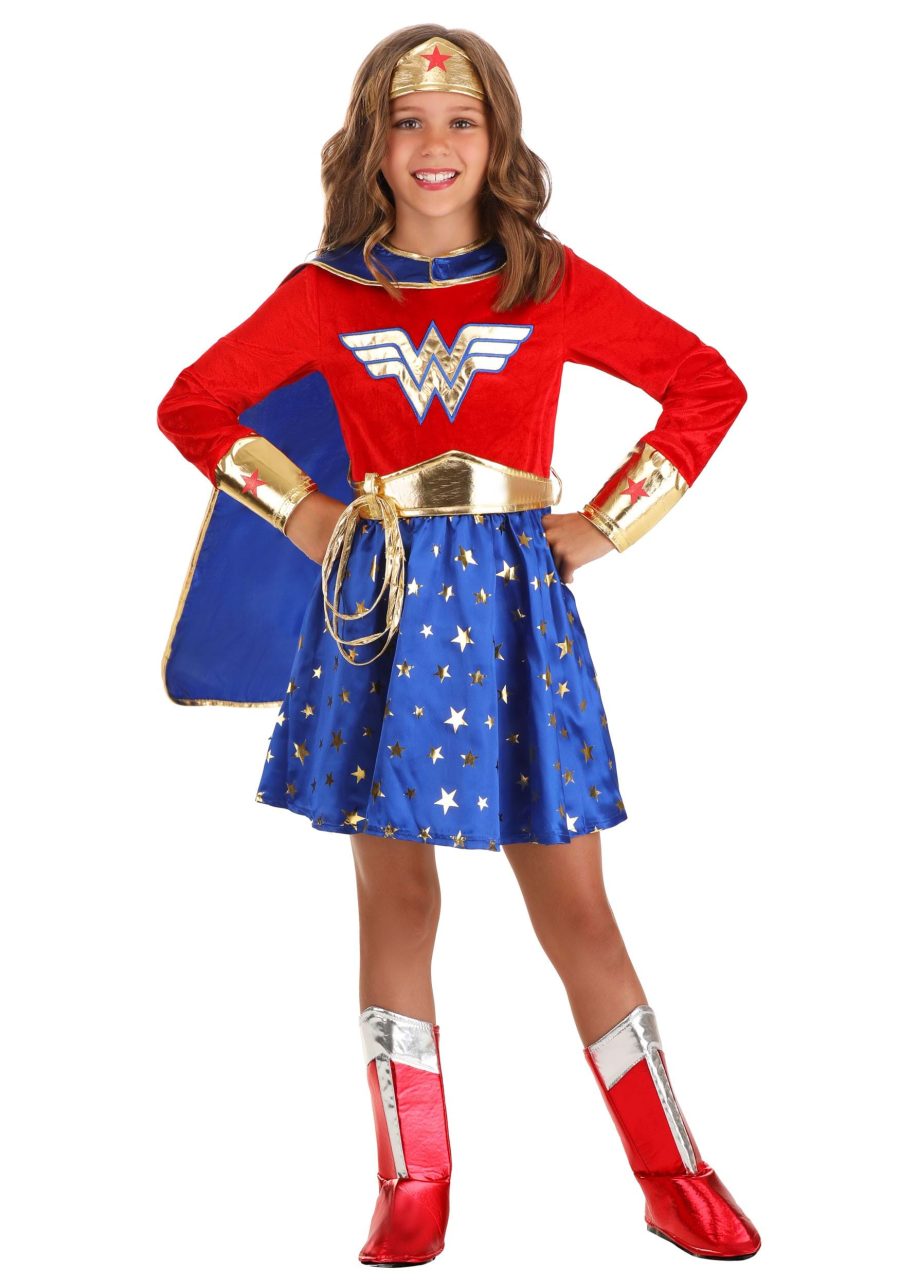 Wonder Woman Long Sleeve Dress Costume for Girls
