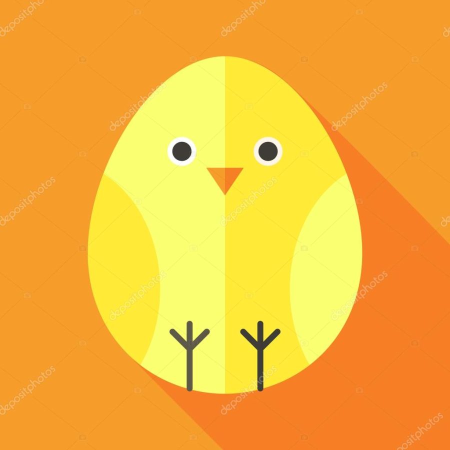Yellow chick egg shaped