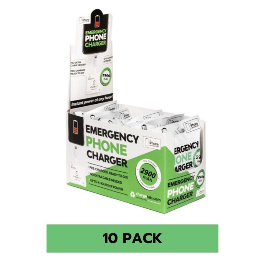 iPhone Emergency Phone Battery Charger - 10 Pack