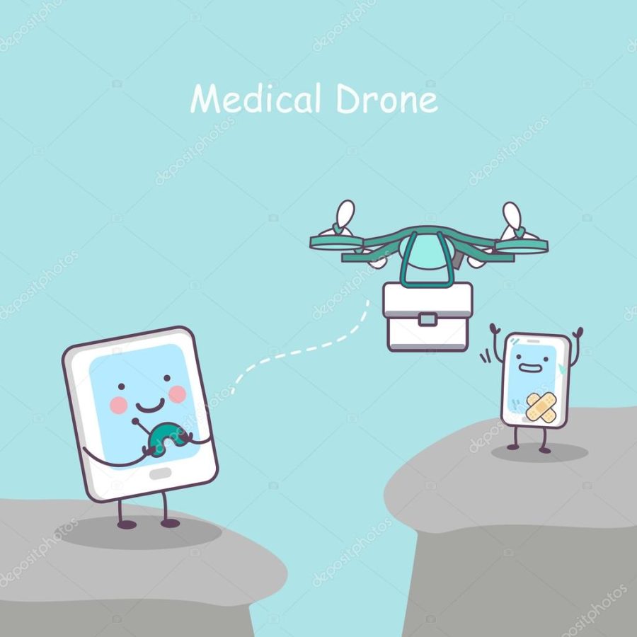 tablet and smartphone , medicel drone