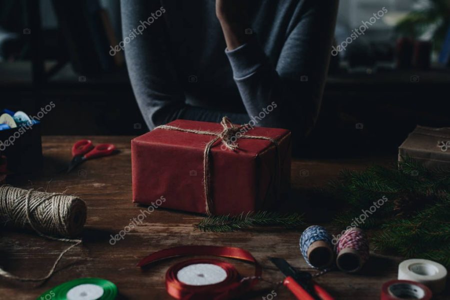 woman with christmas gift