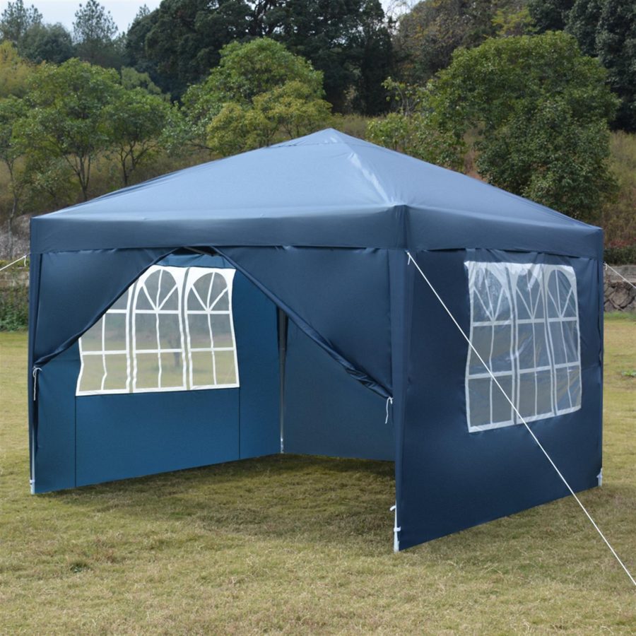 10'X 10' Ez Pop Up Party Tent Event Canopy Tent Fold Patio Gazebo Blue