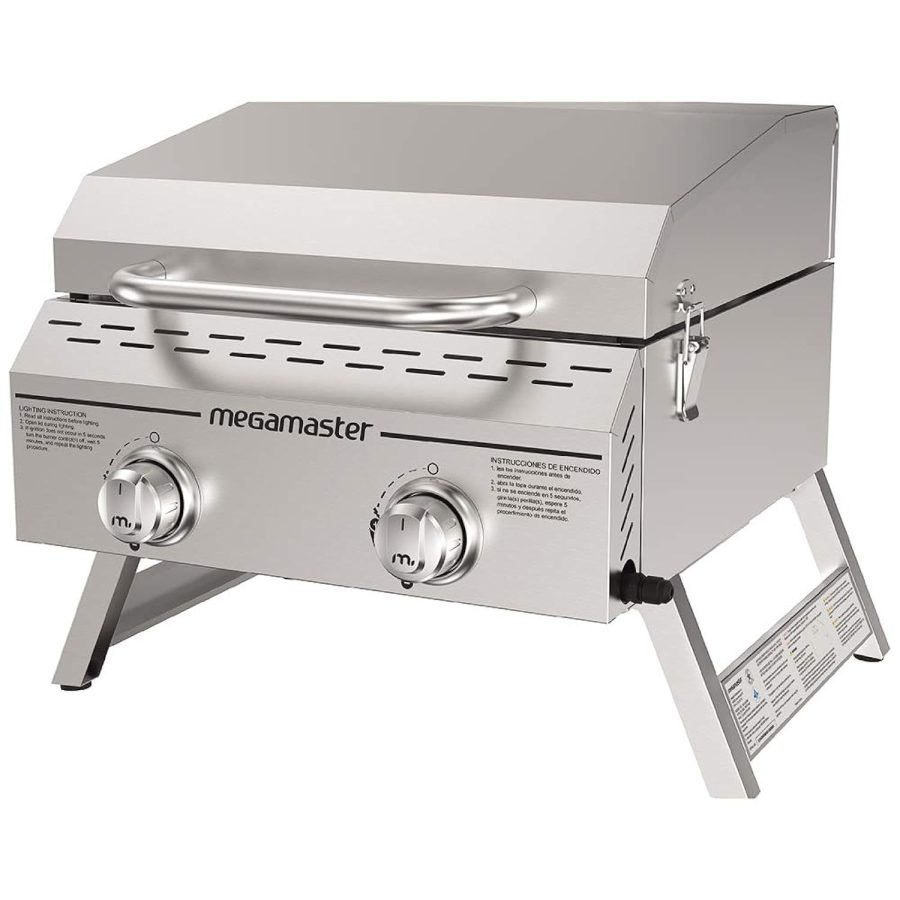 2-Burner Outdoor Tabletop Propane Gas Grill In Stainless Steel
