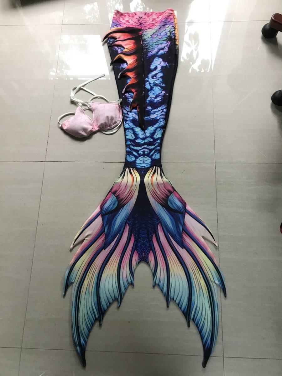 2020 Amazing Black Pearl Mermaid Tail for Kids Women with Monofin Bikini Costume