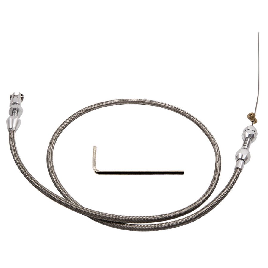 36 inch Stainless Steel Throttle Cable compatible for Chevy LS1 4.8 5.3 5.7 6.0 36 inch Long Cable
