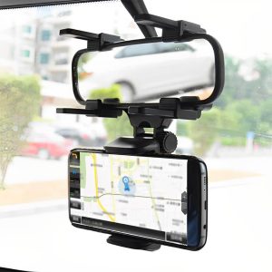 360 Degree Rear View Mirror Phone Holder