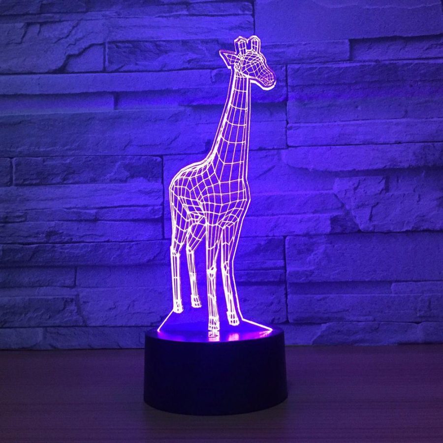 3D Illusion LED Giraffe Lamp For Nursery & Bedroom