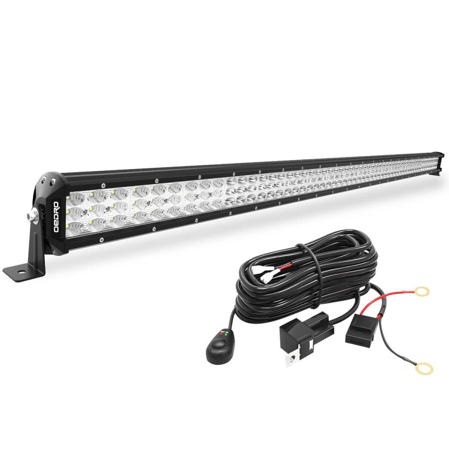 52" 818W Tri-Row LED Light Bar Spot Flood Combo Led Work Light Off Road Lighting with Wiring Harness