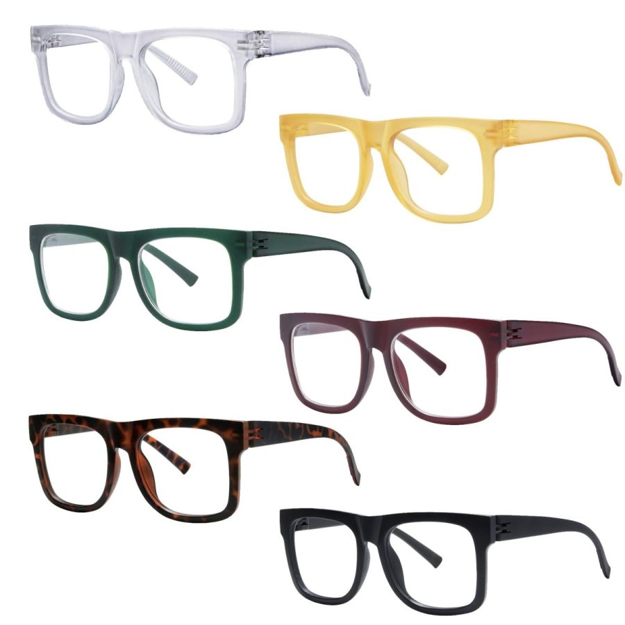 6 Pack Screwless Metalless Oversized Reading Glasses