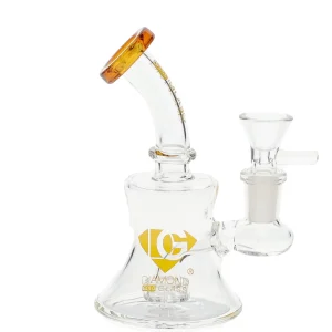 6" Showerhead Perc Mini Dab Rig by Diamond Glass