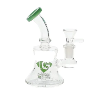 6" Showerhead Perc Mini Dab Rig by Diamond Glass