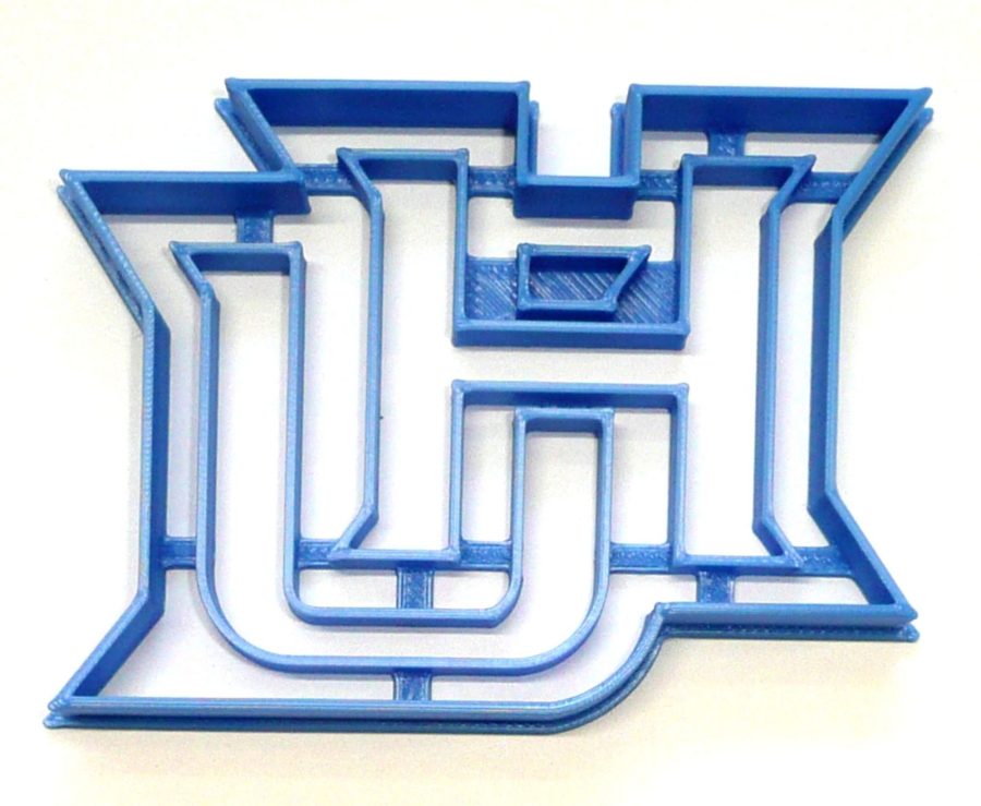 6x Hampton Univ HU Letters Fondant Cutter Cupcake Topper 1.75 IN USA FD4185