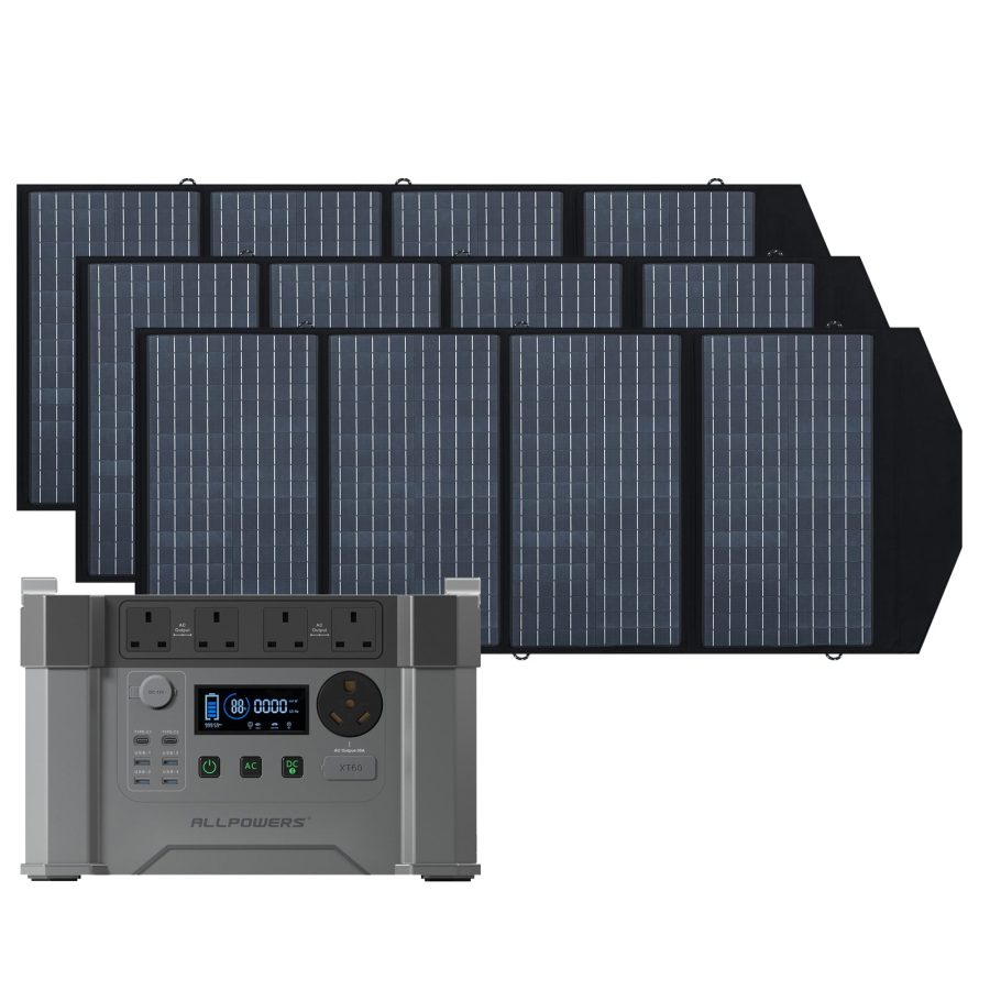 ALLPOWERS Solar Generator 2400W (S2000 Pro + 3 x SP029 140W Solar Panel)