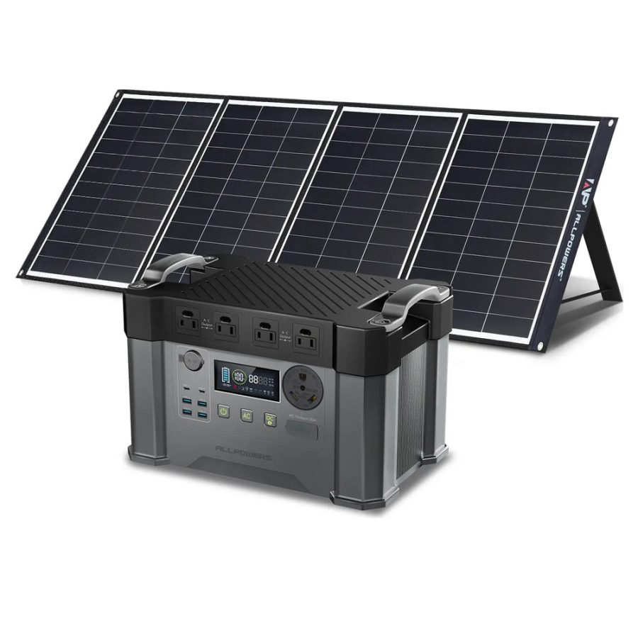 ALLPOWERS Solar Generator Kit 2400W Power Station 200W Solar Panel