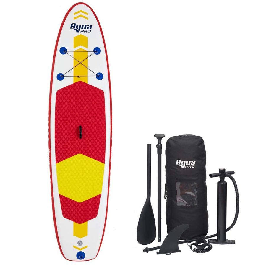 AQUA LEISURE APR20925 10FT INFLATABLE STAND-UP PADDLEBOARD DROP STITCH W/OVERSIZED BACKPACK FORBOARD & ACCESSORIES