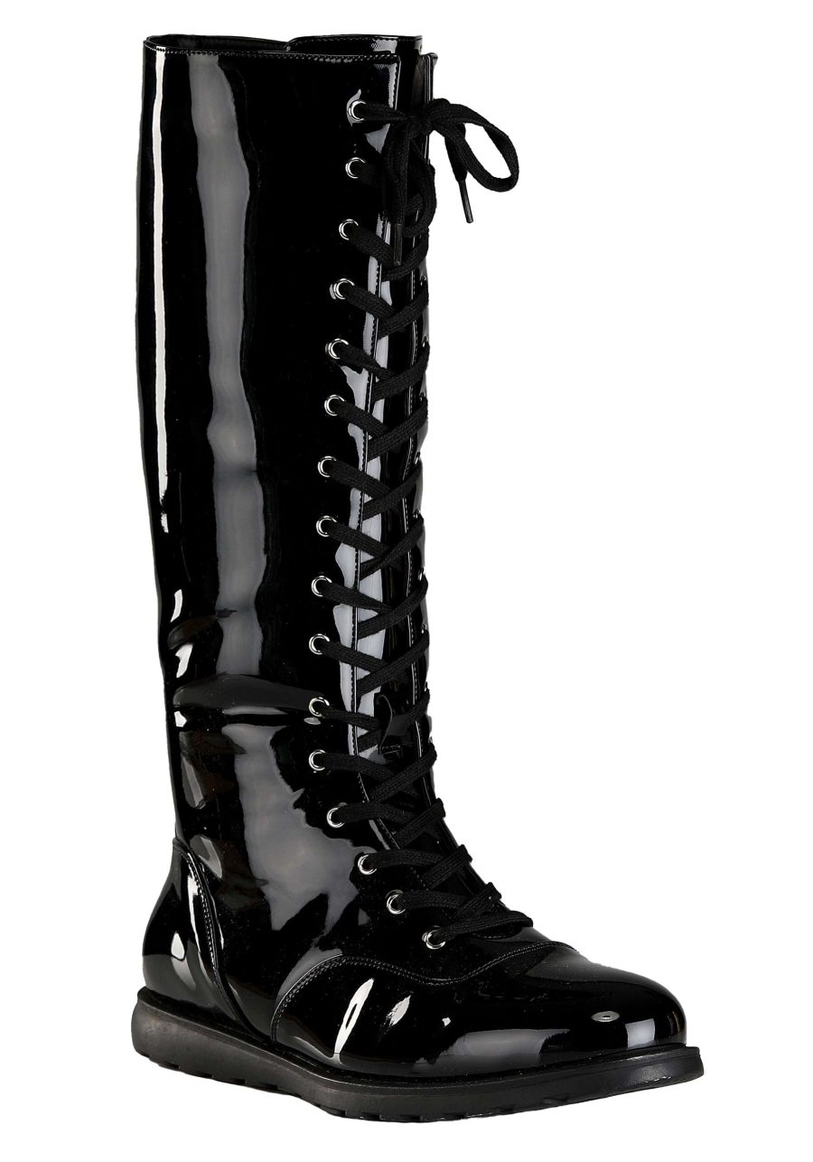 Adult Black Wrestling Costume Boots