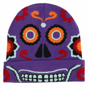 Adult Day of the Dead Knit Hat