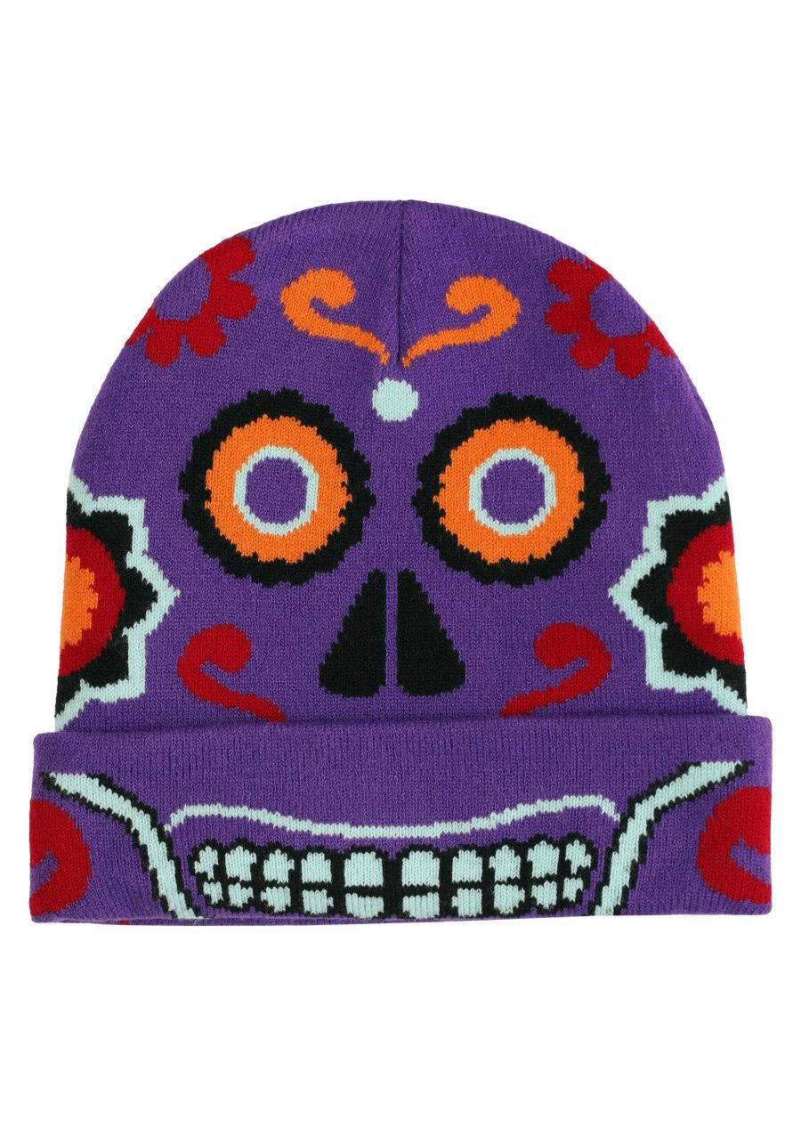 Adult Day of the Dead Knit Hat