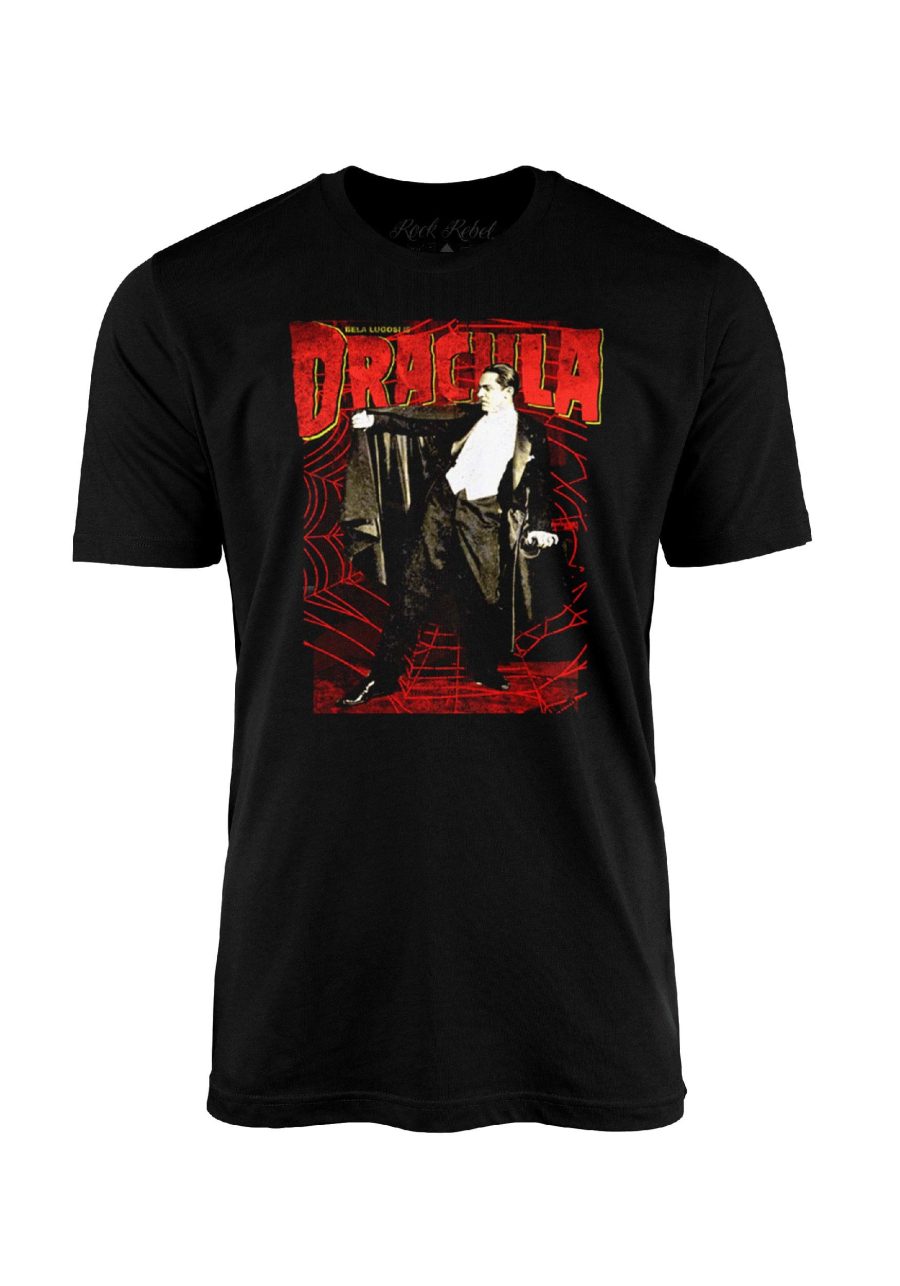Adult Dracula Webs Black Graphic T-Shirt