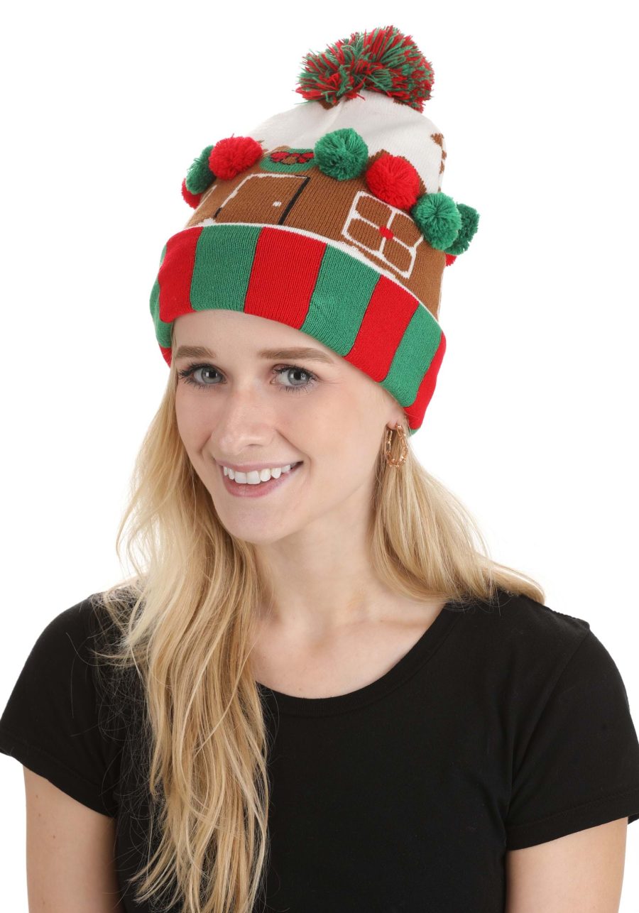 Adult Gingerbread House Knit Hat