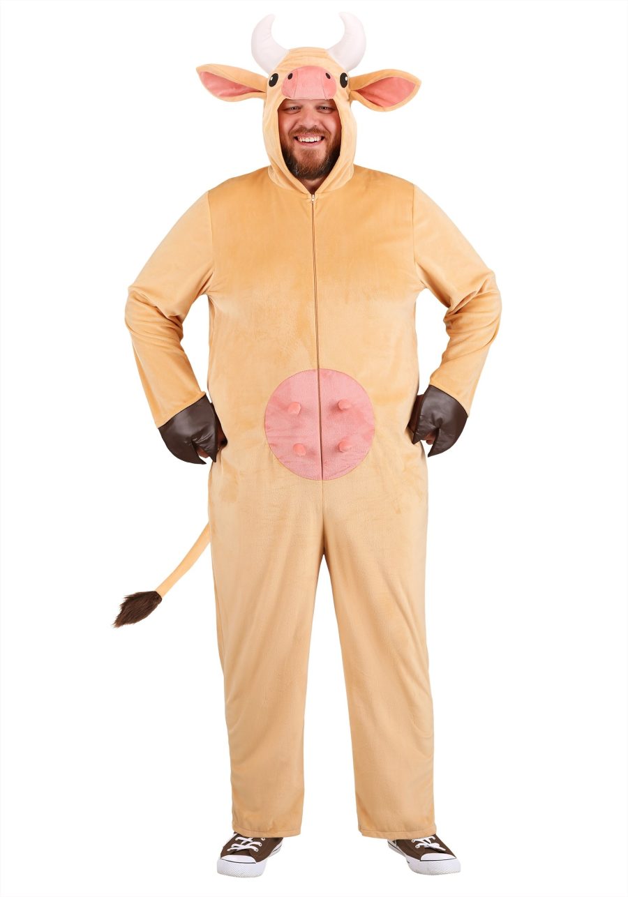 Adult Plus Size Brown Cow Costume