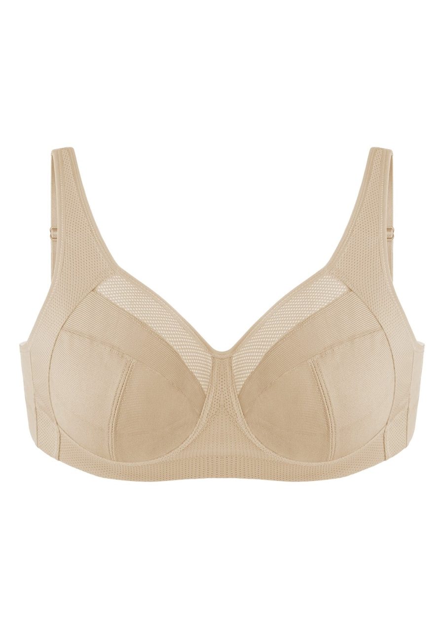 AiryComfort Full Coverage Unlined WireFree Minimizer Bra - Nude / 36 / J