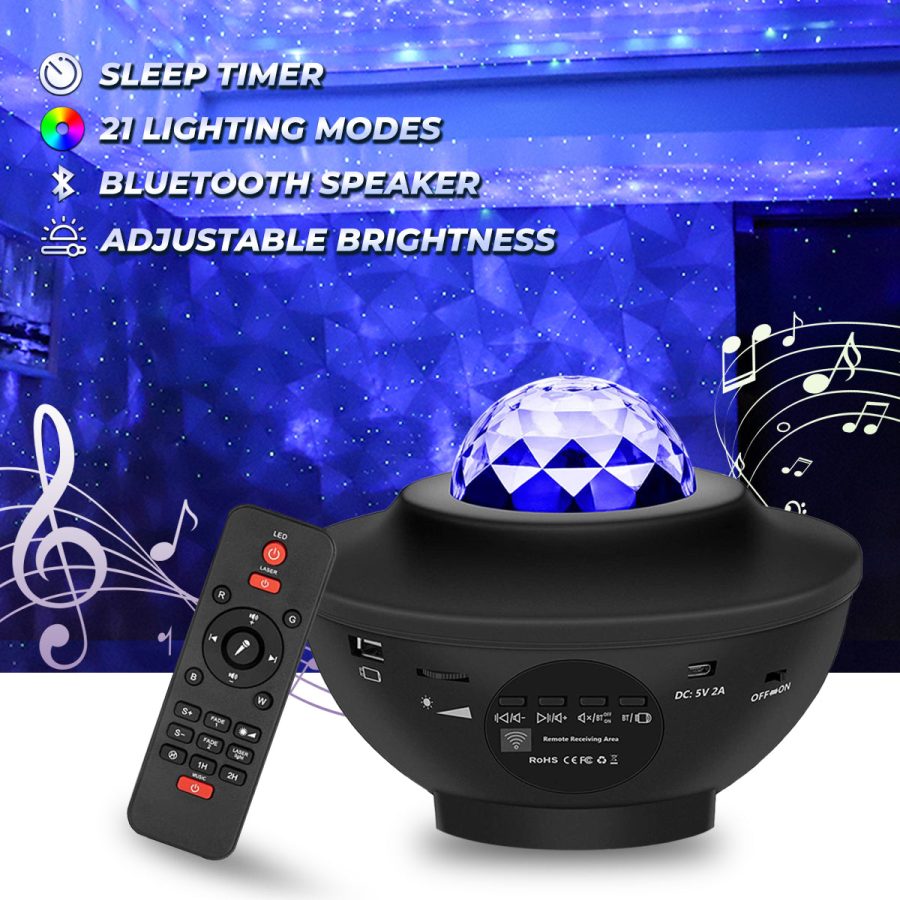 Ambience Galaxy Star Projector with Speaker